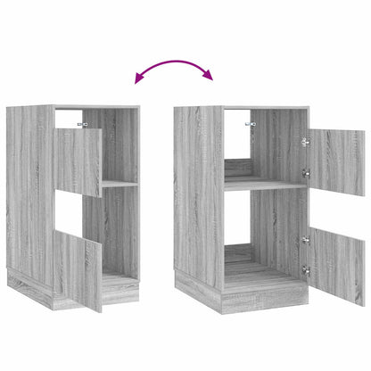 vidaXL Armoire à linge avec espace de rangement et porte, panneau aggloméré, gris Sonoma