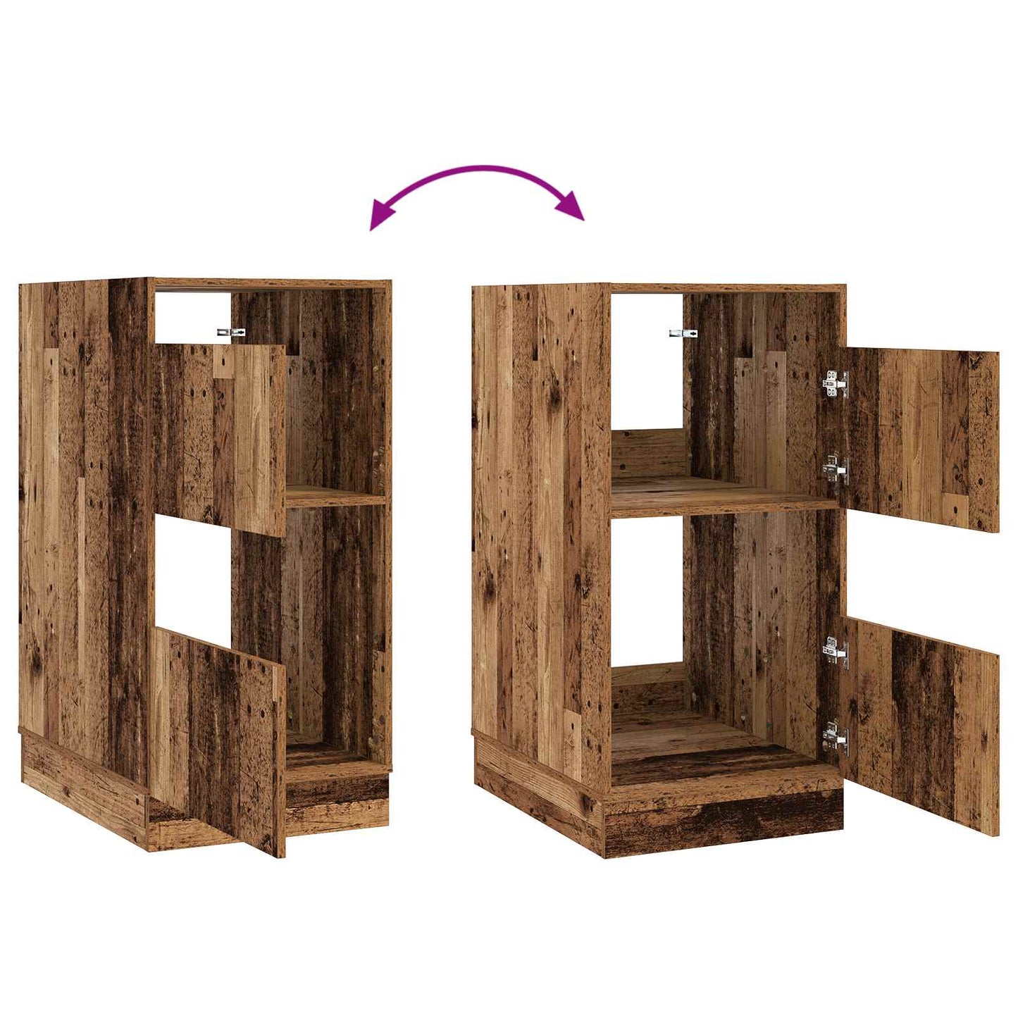 vidaXL Wäscheschrank mit Tür Altholz 50 x 68 x 102 cm Holzwerkstoff