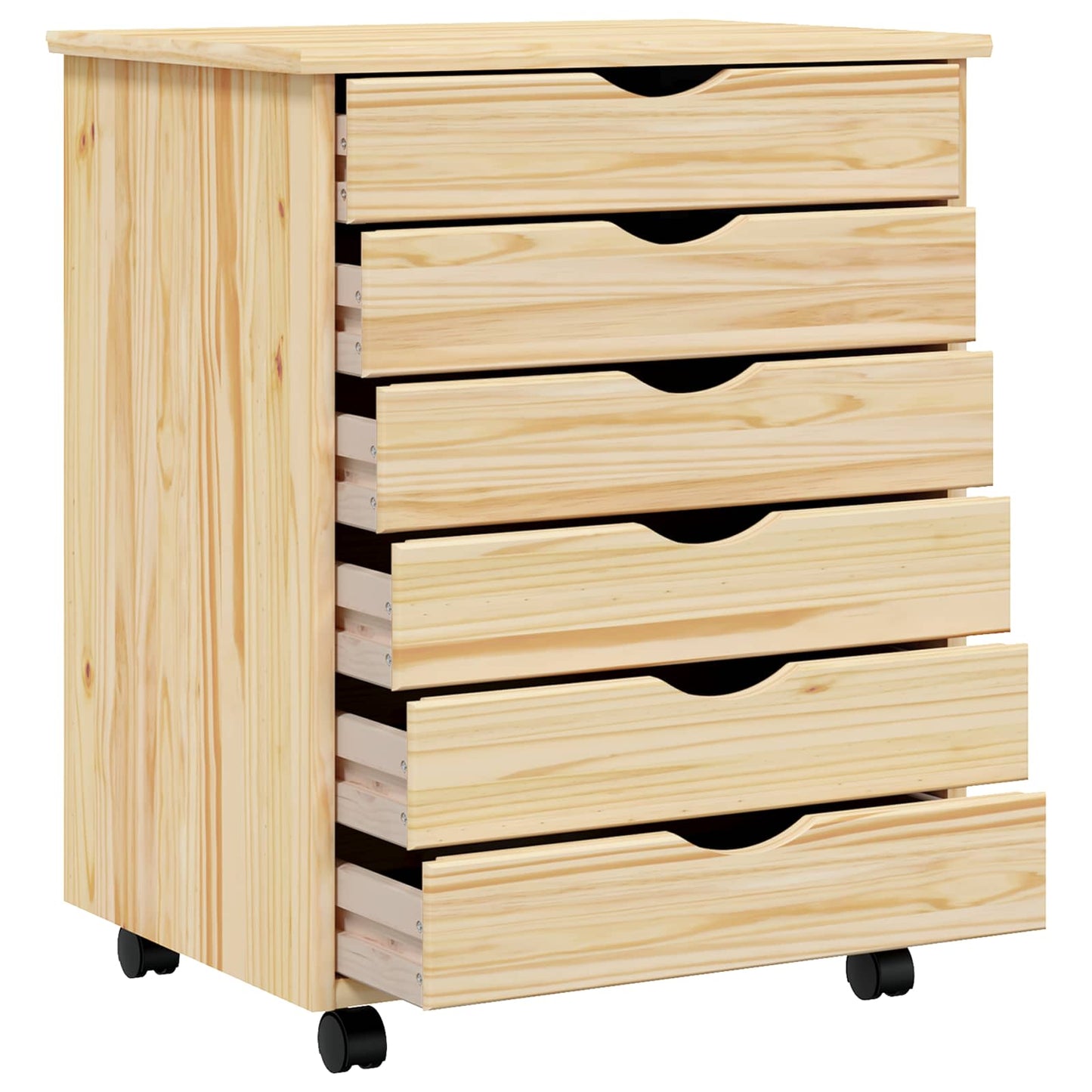 Rollcontainer mit Schubladen MOSS Klarlack 53 x 39 x 65,5 cm