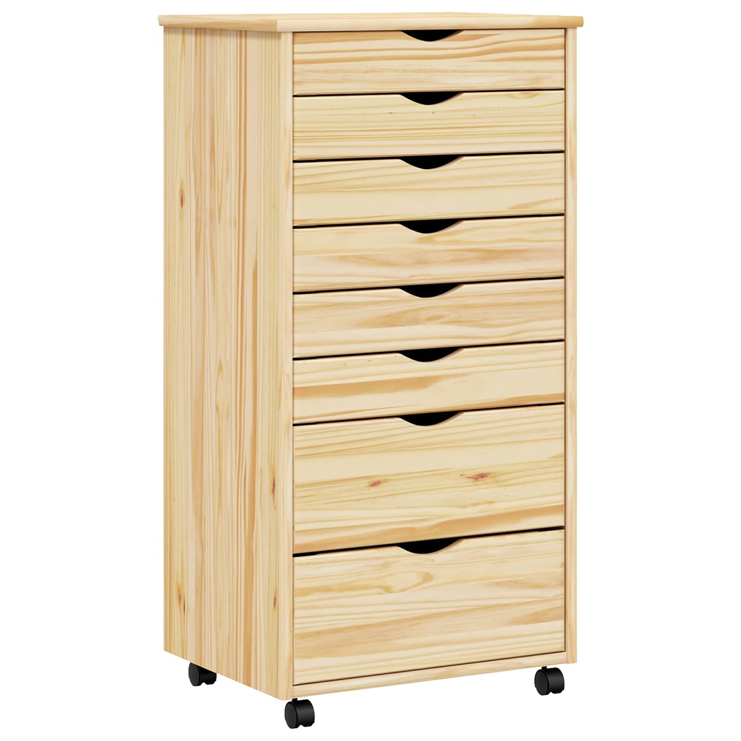 vidaXL Rollcontainer mit Schubladen MOSS Klarlack 53 x 39 x 103 cm