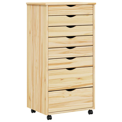 vidaXL Rollcontainer mit Schubladen MOSS Klarlack 53 x 39 x 103 cm