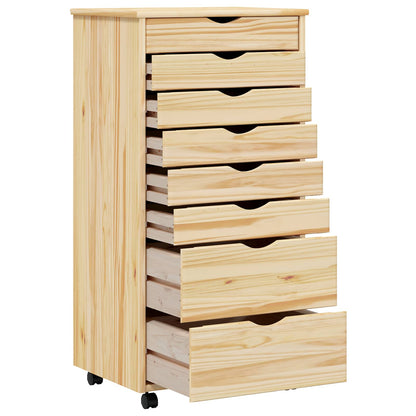 vidaXL Rollcontainer mit Schubladen MOSS Klarlack 53 x 39 x 103 cm