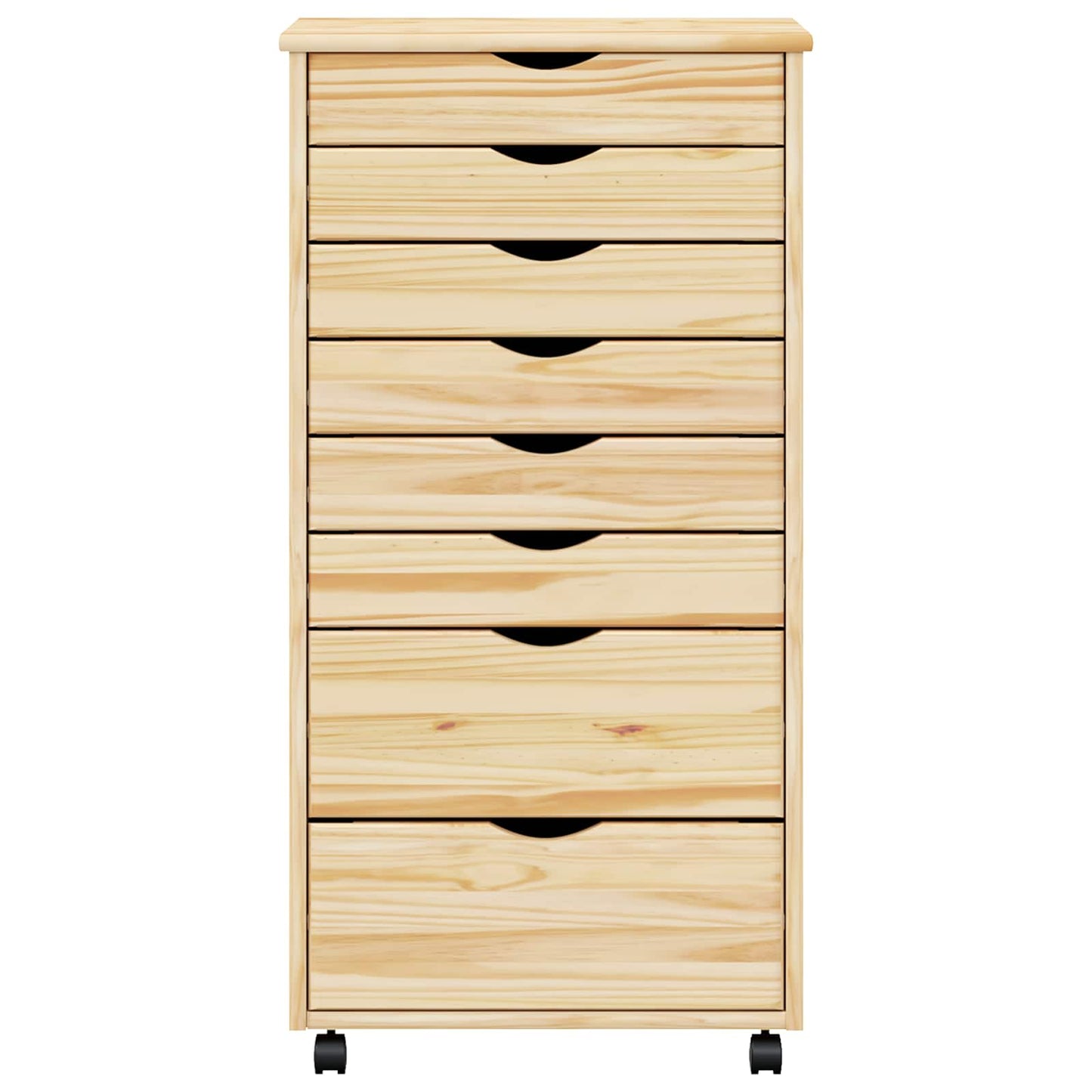 vidaXL Rollcontainer mit Schubladen MOSS Klarlack 53 x 39 x 103 cm