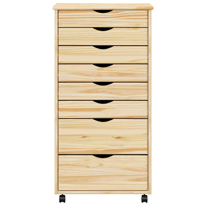 vidaXL Rollcontainer mit Schubladen MOSS Klarlack 53 x 39 x 103 cm