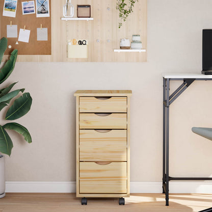 Rollwagen mit Schreibtisch MOSS Klarlack 34 x 39 x 65,5 cm