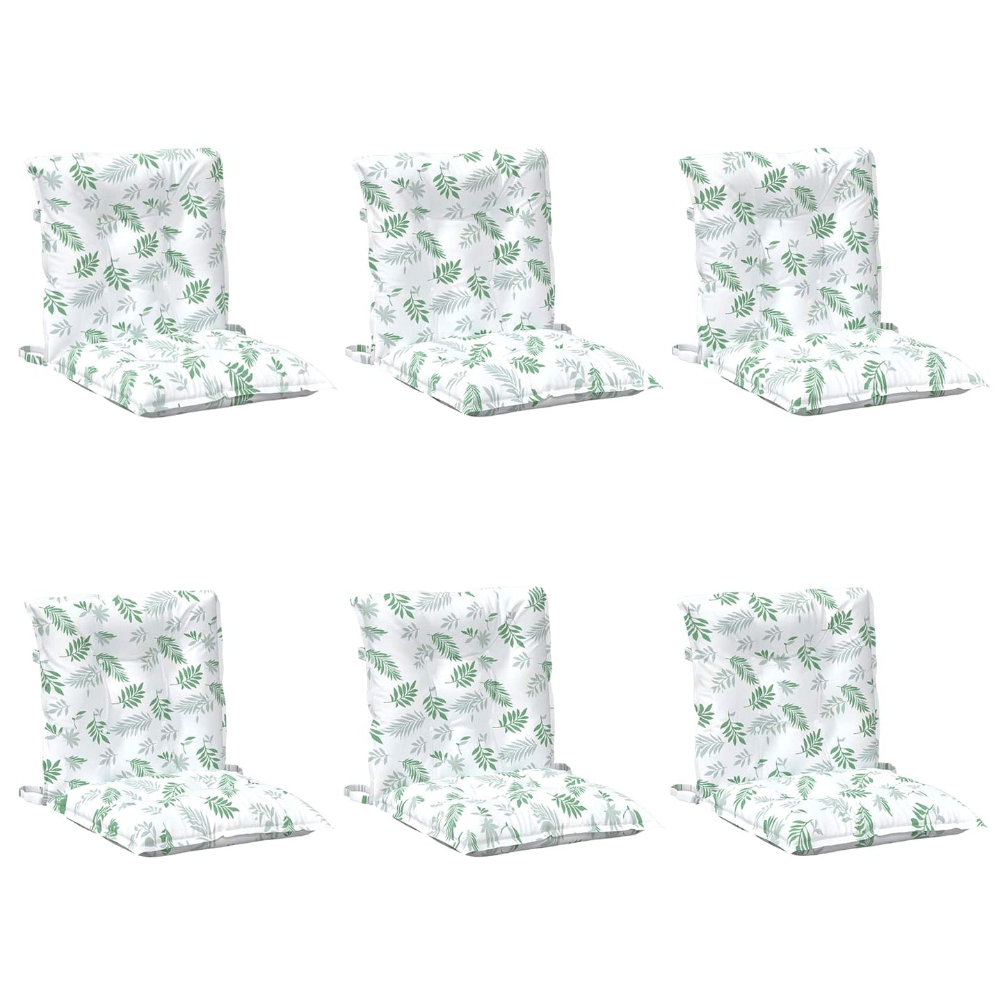 vidaXL Lowback Stuhlpolster Blatt 6 pcs Weiß 100 x 50 x 7 cm Oxford