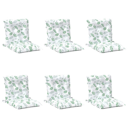 vidaXL Lowback Stuhlpolster Blatt 6 pcs Weiß 100 x 50 x 7 cm Oxford