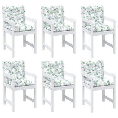 vidaXL Lowback Stuhlpolster Blatt 6 pcs Weiß 100 x 50 x 7 cm Oxford