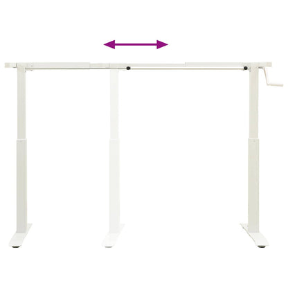 vidaXL Schreibtisch Weiß und Natur 120 x 60 cm Massivholz Eiche