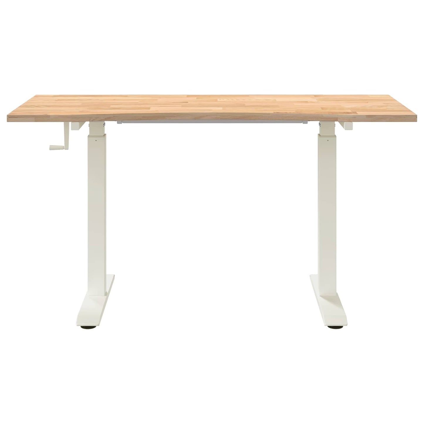 vidaXL Schreibtisch Weiß und Natur 140 x 60 cm Massivholz Eiche