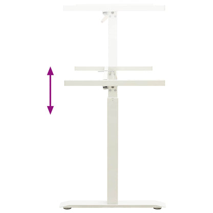 vidaXL Schreibtisch Weiß und Natur 140 x 60 cm Massivholz Eiche