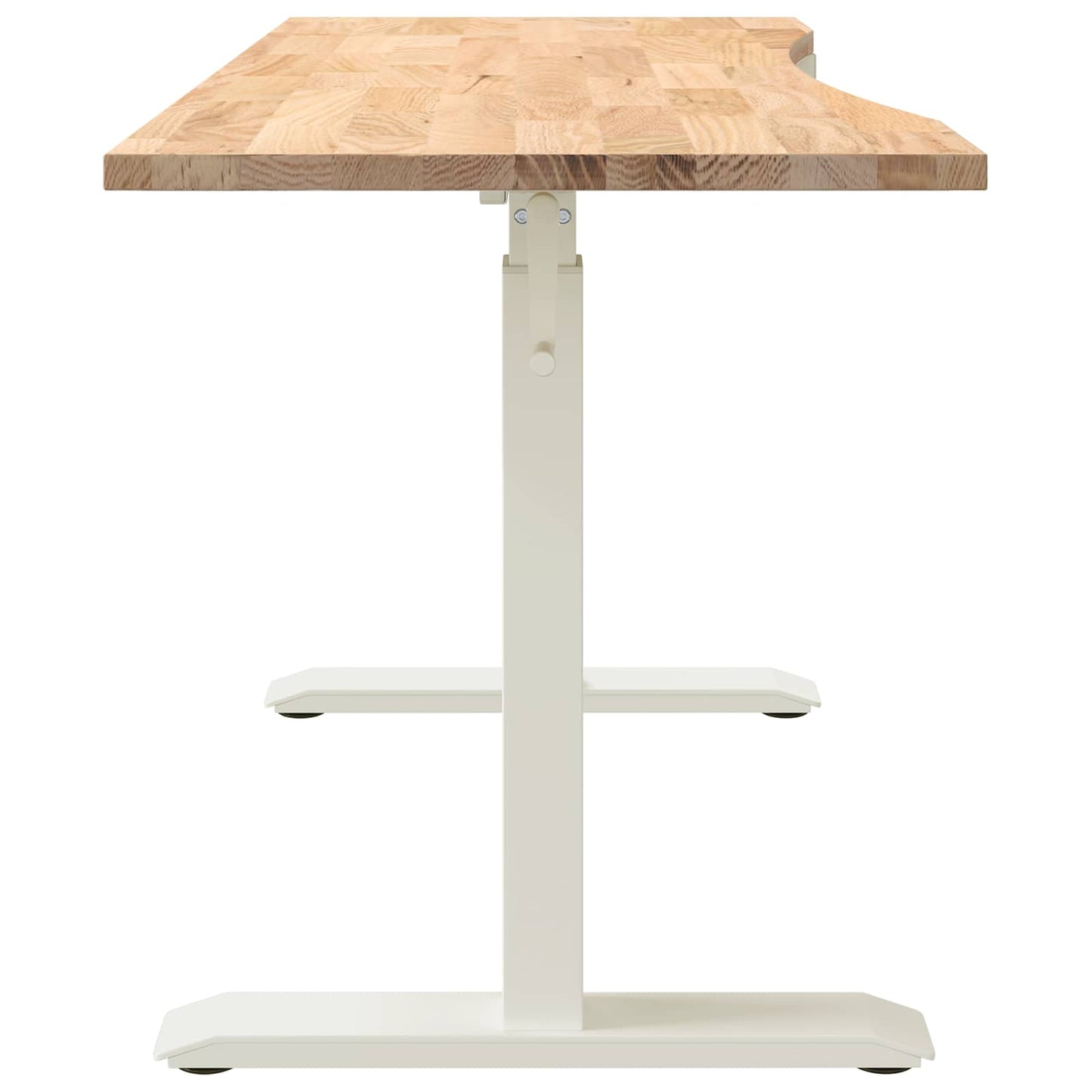 vidaXL Schreibtisch Weiß und Natur 140 x 60 cm Massivholz Eiche