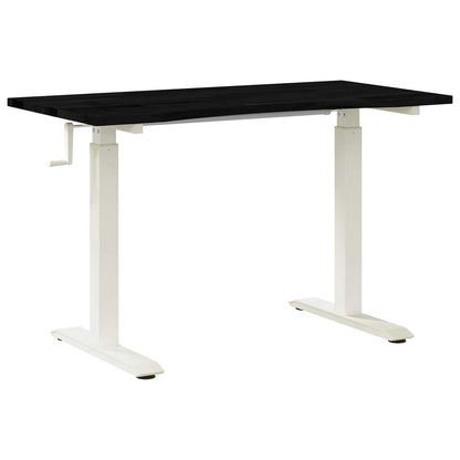 vidaXL Schreibtisch Weiß und Dunkelbraun 120 x 60 cm Massivholz Eiche