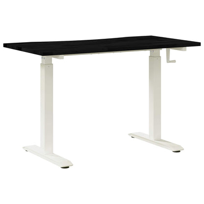 vidaXL Schreibtisch Weiß und Dunkelbraun 120 x 60 cm Massivholz Eiche