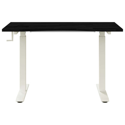 vidaXL Schreibtisch Weiß und Dunkelbraun 120 x 60 cm Massivholz Eiche