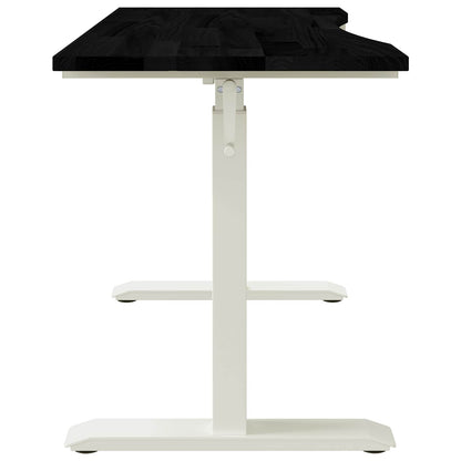 vidaXL Schreibtisch Weiß und Dunkelbraun 120 x 60 cm Massivholz Eiche