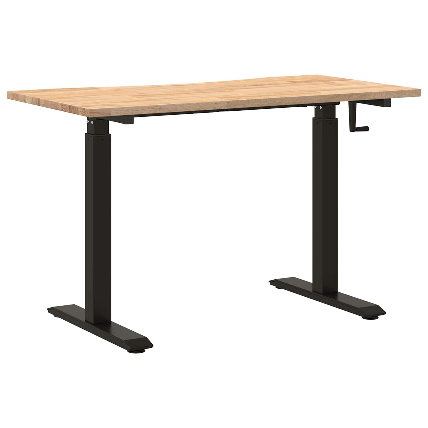 vidaXL Schreibtisch Schwarz und Natur 120 x 60 cm Massivholz Eiche
