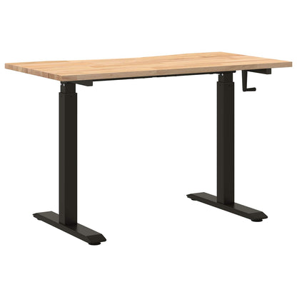 vidaXL Schreibtisch Schwarz und Natur 120 x 60 cm Massivholz Eiche