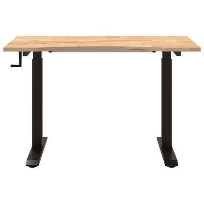 vidaXL Schreibtisch Schwarz und Natur 120 x 60 cm Massivholz Eiche