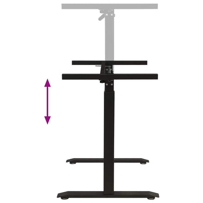 vidaXL Schreibtisch Schwarz und Natur 120 x 60 cm Massivholz Eiche