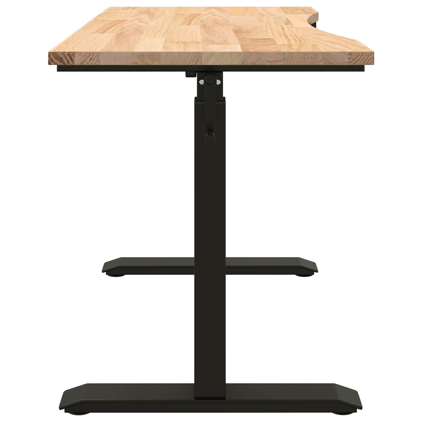 vidaXL Schreibtisch Schwarz und Natur 120 x 60 cm Massivholz Eiche