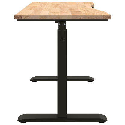 vidaXL Schreibtisch Schwarz und Natur 120 x 60 cm Massivholz Eiche