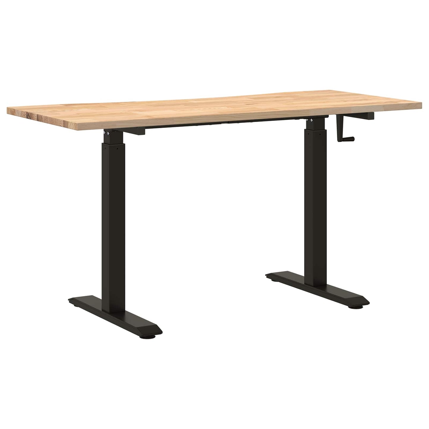 vidaXL Schreibtisch Schwarz und Natur 140 x 60 cm Massivholz Eiche