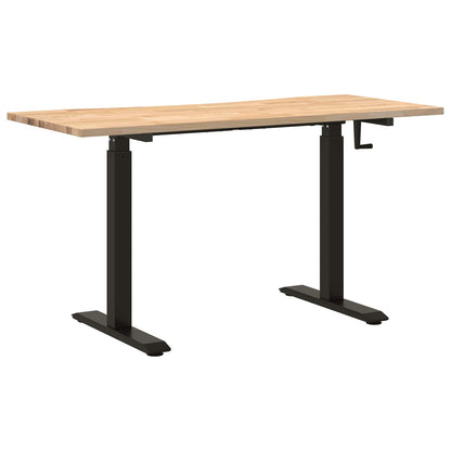 vidaXL Schreibtisch Schwarz und Natur 140 x 60 cm Massivholz Eiche