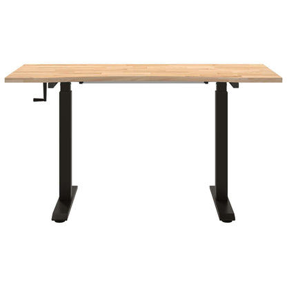 vidaXL Schreibtisch Schwarz und Natur 140 x 60 cm Massivholz Eiche