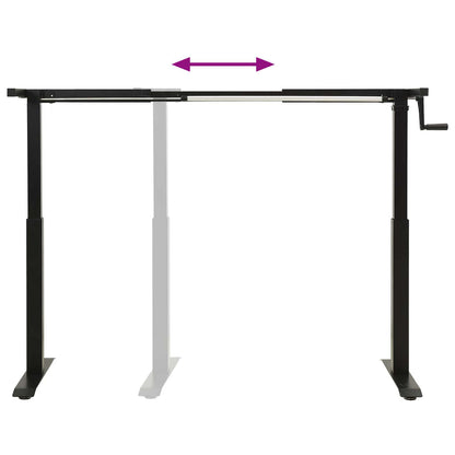 vidaXL Schreibtisch Schwarz und Natur 140 x 60 cm Massivholz Eiche