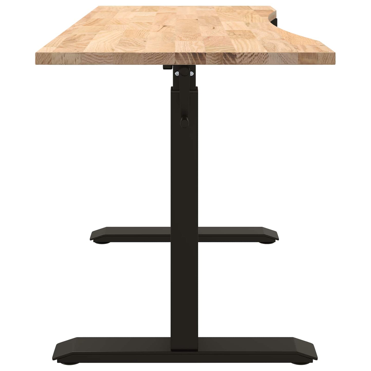 vidaXL Schreibtisch Schwarz und Natur 140 x 60 cm Massivholz Eiche