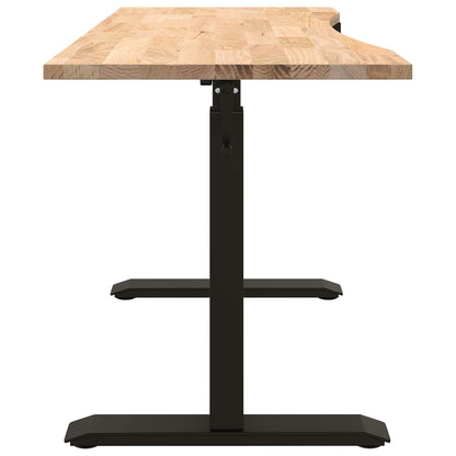 vidaXL Schreibtisch Schwarz und Natur 140 x 60 cm Massivholz Eiche