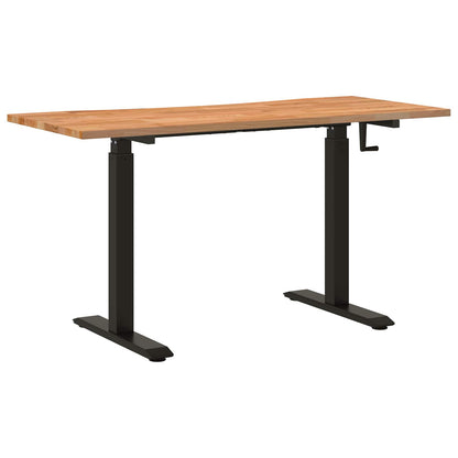 vidaXL Schreibtisch Schwarz und Hellbraun 140 x 60 cm Massivholz Eiche
