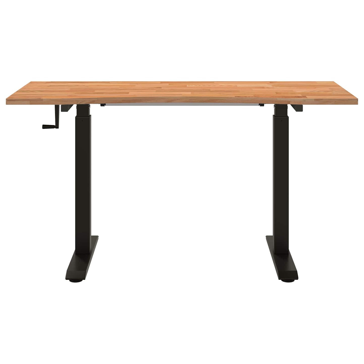 vidaXL Schreibtisch Schwarz und Hellbraun 140 x 60 cm Massivholz Eiche
