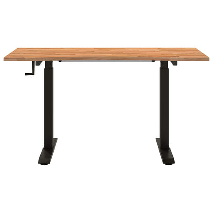 vidaXL Schreibtisch Schwarz und Hellbraun 140 x 60 cm Massivholz Eiche