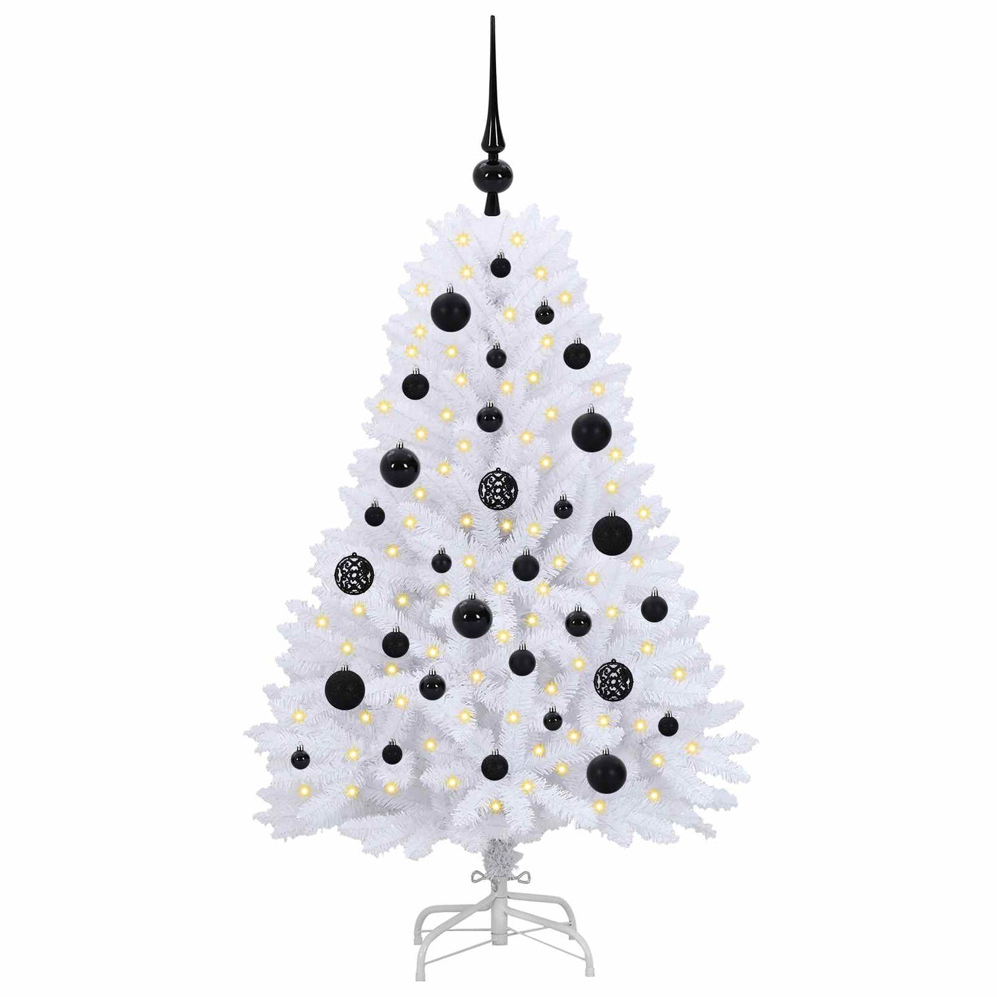 vidaXL Künstlicher klappbarer Weihnachtsbaum Weiß 120 cm PVC und Stahl