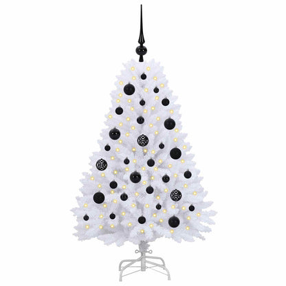 vidaXL Künstlicher klappbarer Weihnachtsbaum Weiß 120 cm PVC und Stahl