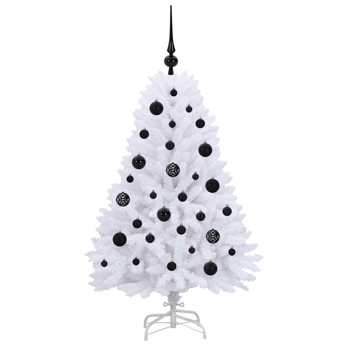 vidaXL Künstlicher klappbarer Weihnachtsbaum Weiß 120 cm PVC und Stahl
