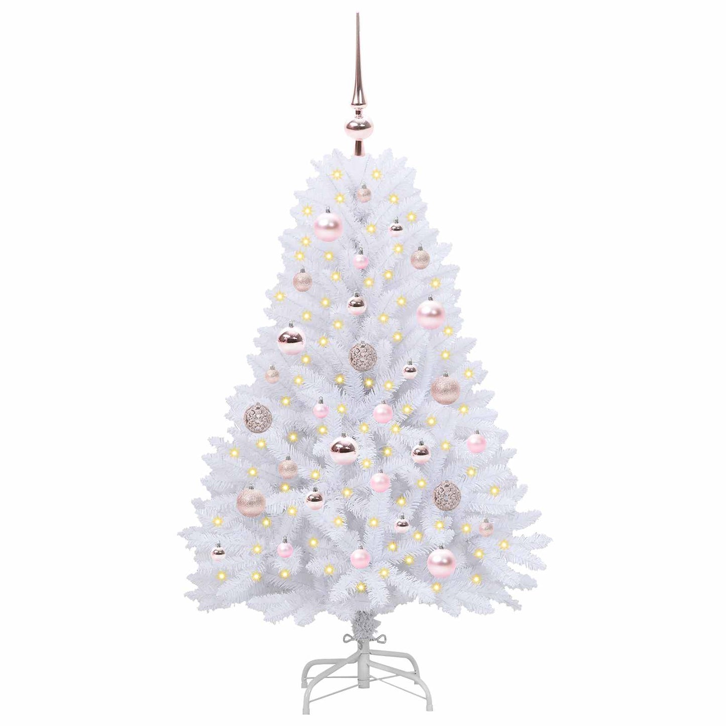 vidaXL Künstlicher klappbarer Weihnachtsbaum Weiß 120 cm PVC und Stahl