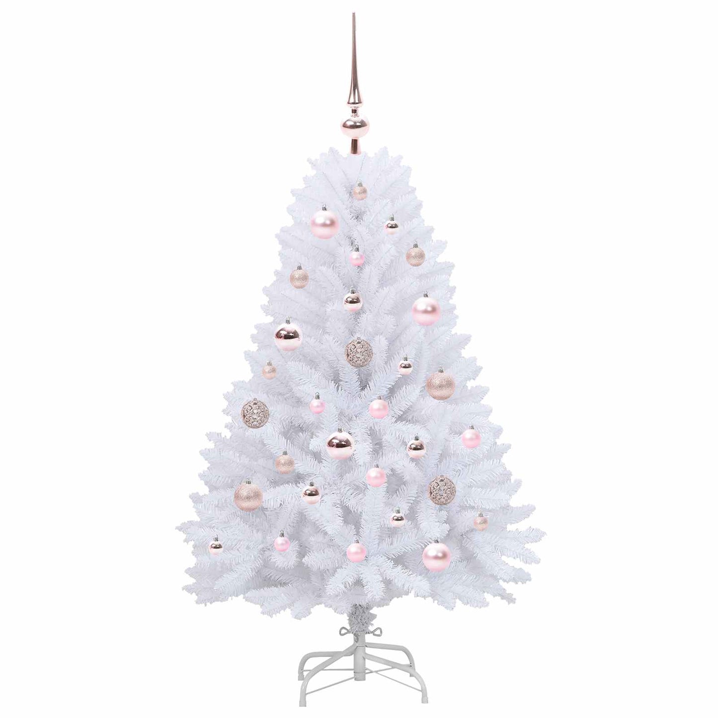 vidaXL Künstlicher klappbarer Weihnachtsbaum Weiß 120 cm PVC und Stahl