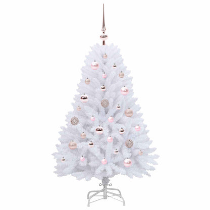 vidaXL Künstlicher klappbarer Weihnachtsbaum Weiß 120 cm PVC und Stahl