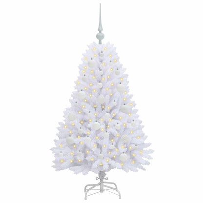 vidaXL Künstlicher klappbarer Weihnachtsbaum Weiß 120 cm PVC und Stahl