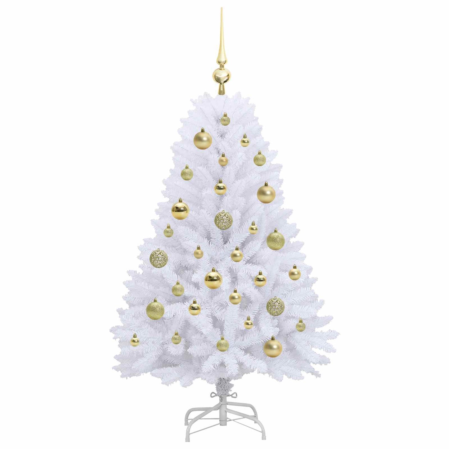 vidaXL Künstlicher klappbarer Weihnachtsbaum Weiß 120 cm PVC und Stahl