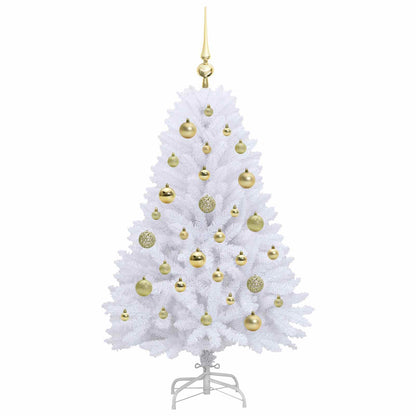 vidaXL Künstlicher klappbarer Weihnachtsbaum Weiß 120 cm PVC und Stahl