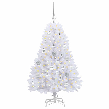 vidaXL Künstlicher klappbarer Weihnachtsbaum Weiß 120 cm PVC und Stahl