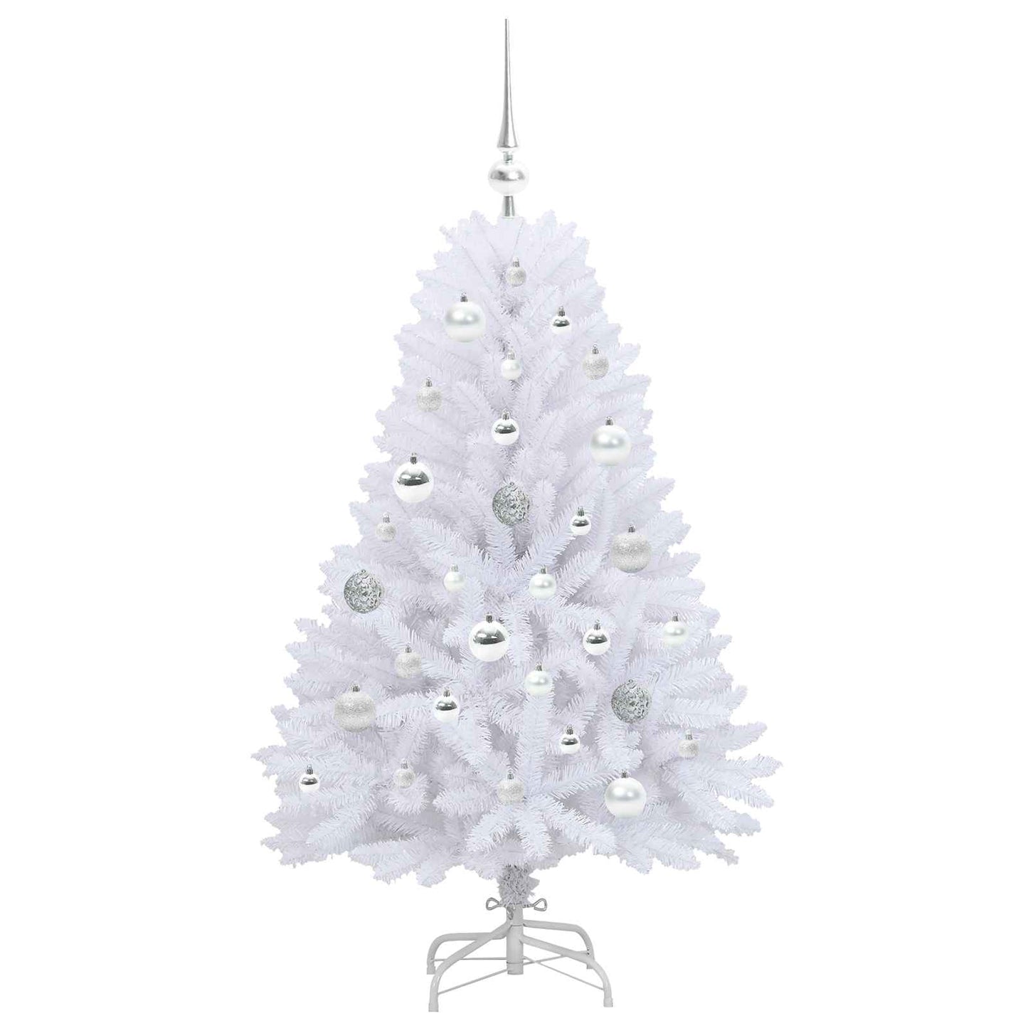 vidaXL Künstlicher klappbarer Weihnachtsbaum Weiß 120 cm PVC und Stahl
