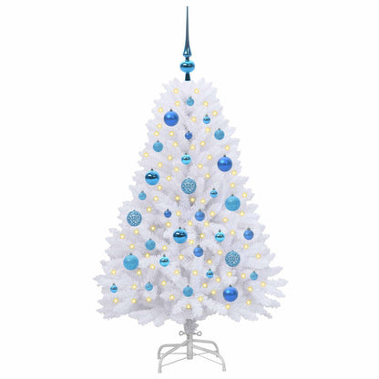 vidaXL Künstlicher klappbarer Weihnachtsbaum Weiß 120 cm PVC und Stahl