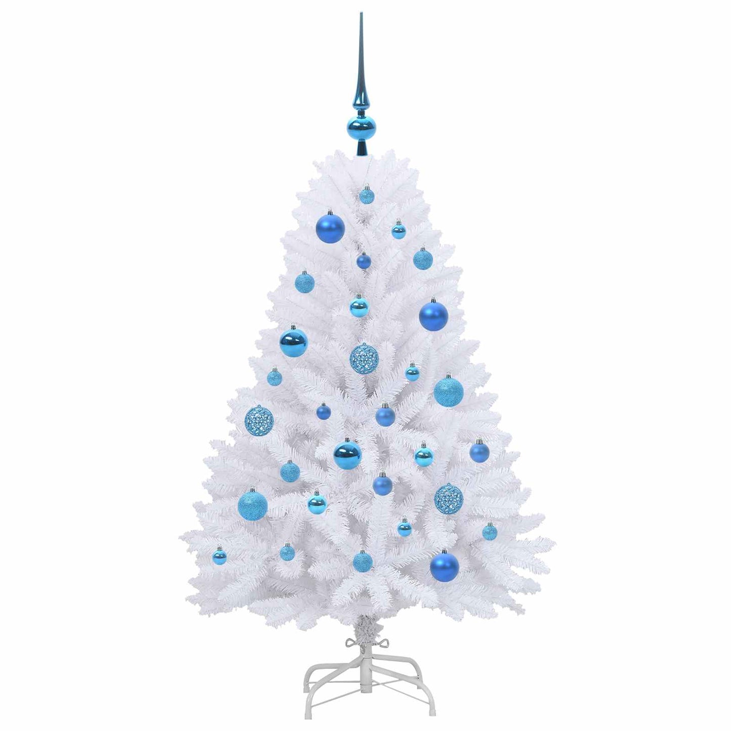vidaXL Künstlicher klappbarer Weihnachtsbaum Weiß 120 cm PVC und Stahl