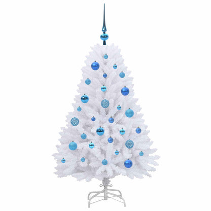 vidaXL Künstlicher klappbarer Weihnachtsbaum Weiß 120 cm PVC und Stahl