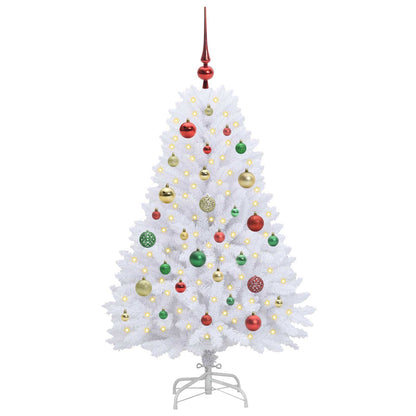 vidaXL Künstlicher klappbarer Weihnachtsbaum Weiß 120 cm PVC und Stahl